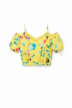Desigual Blus Betty - T-Shirt Print - Fluorescent Yellow -Desigual 5b45675a76354169bb538b3ce45ea262