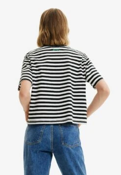 Desigual Striped Arty Face - T-Shirt Print - Black -Desigual 5c71c58cb9e3469c972586b04fee1098