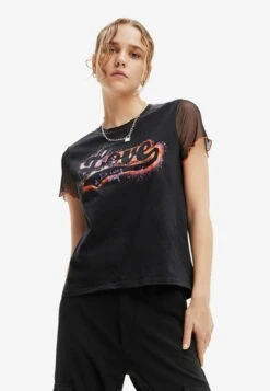 Desigual Graffiti Love - T-Shirt Print - Black
