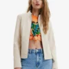 Desigual Suede-Effect Biker - Imitatieleren Jas - White