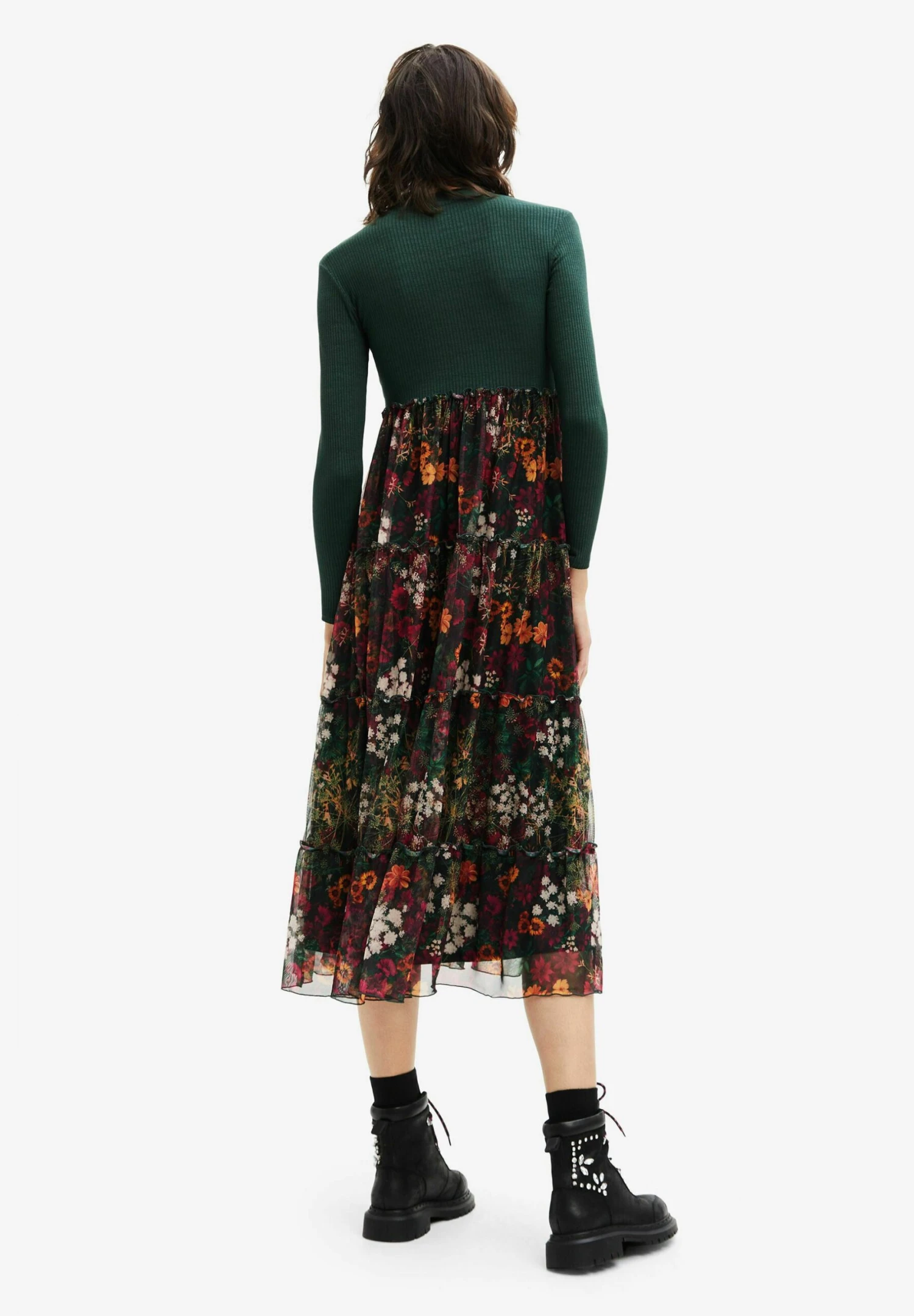 Desigual Long With Tulle - Jurk - Green 3 Desigual Long With Tulle - Jurk - Green - Afbeelding 3