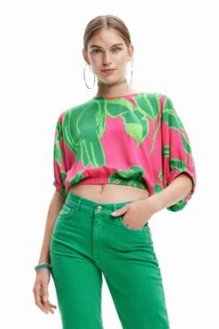 Desigual Blus Garret - T-Shirt Print - Fuchsia Rose