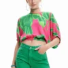 Desigual Blus Garret - T-Shirt Print - Fuchsia Rose