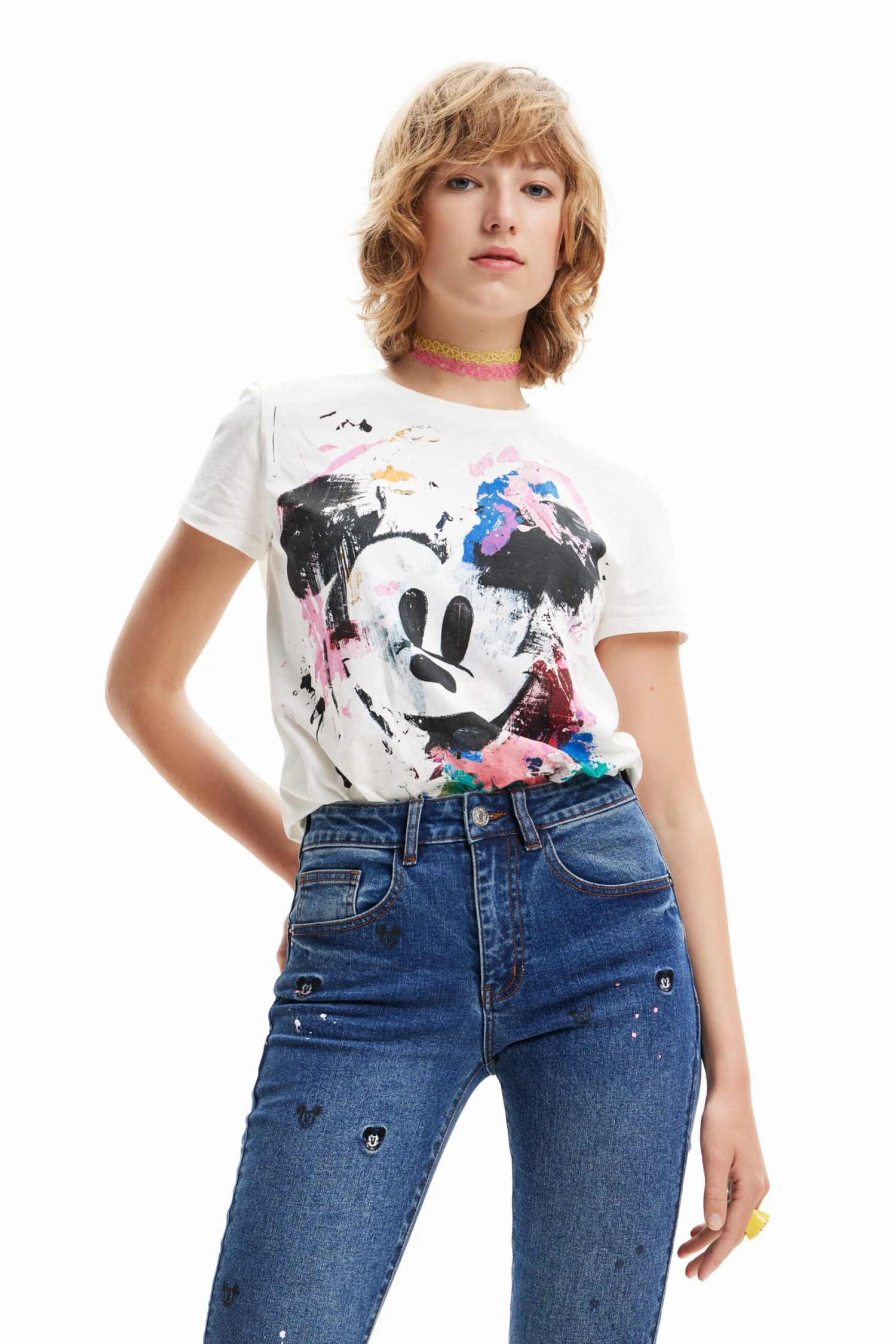 Desigual Mickey Crash - T-Shirt Print - White 1 Desigual Mickey Crash - T-Shirt Print - White