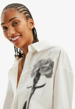 Desigual Oversize Flower - Overhemdblouse - White -Desigual 657010595a8c49a297c6f8a9afbf48f9