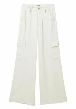 Desigual Wide Leg Satin Cargo - Cargobroek - White 9 Desigual Wide Leg Satin Cargo - Cargobroek - White -Desigual 66059a8a65fc4c0c931c9ee771316389