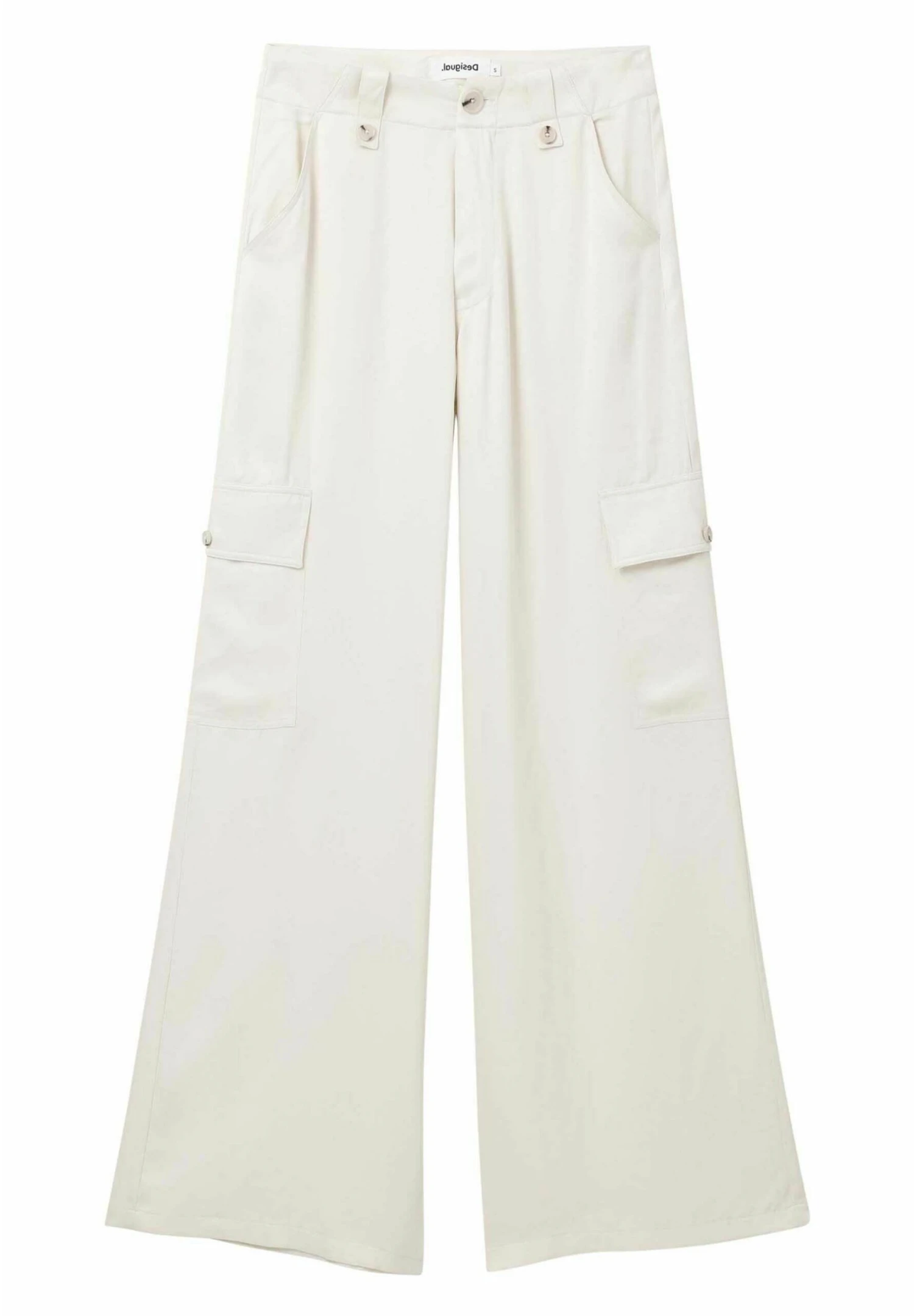Desigual Wide Leg Satin Cargo - Cargobroek - White 5 Desigual Wide Leg Satin Cargo - Cargobroek - White - Afbeelding 5