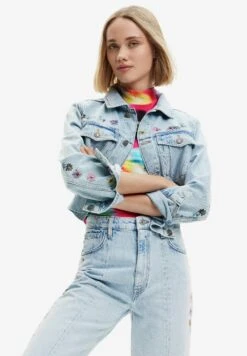 Desigual Floral Denim - Spijkerjas - Blue