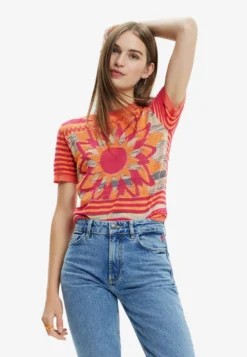 Desigual Tropical Bandeau Bikini - T-Shirt Print - Orange