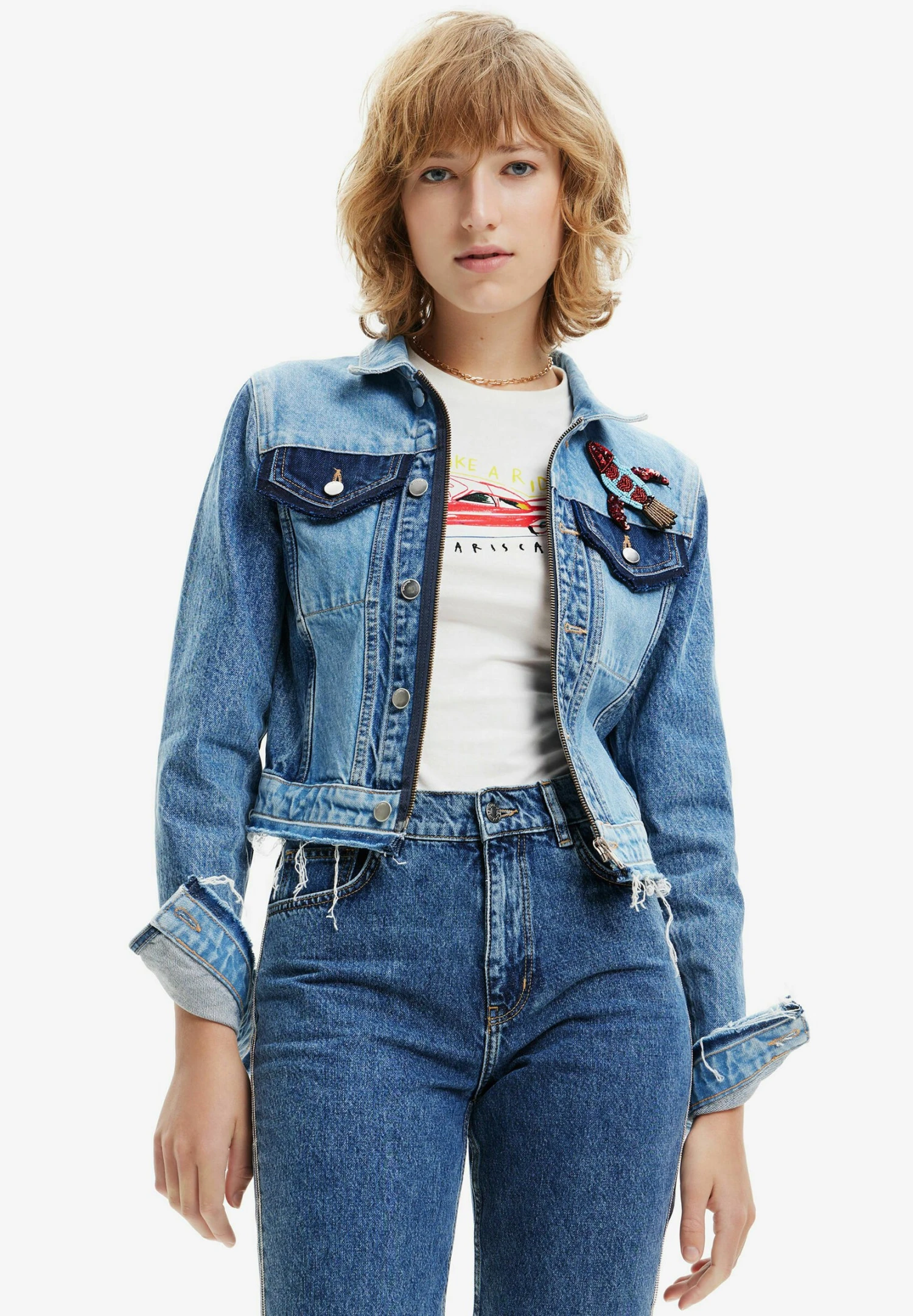 Desigual Denim Trucker - Spijkerjas - Blue 1 Desigual Denim Trucker - Spijkerjas - Blue