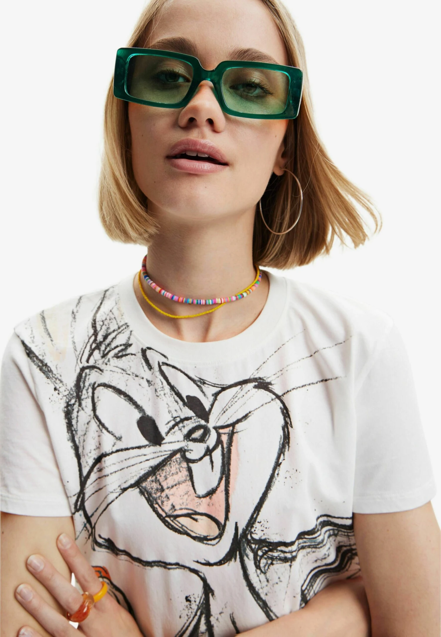 Desigual Short Sleeve Bugs Bunny - T-Shirt Print - White 4 Desigual Short Sleeve Bugs Bunny - T-Shirt Print - White - Afbeelding 4