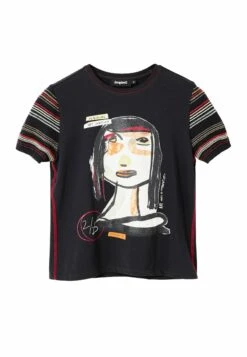Desigual Arty Face- T-Shirt Print - Black -Desigual 6e8567c4361541979c67c9d479d27ff3