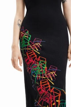 Desigual Liz - Jerseyjurk - Black -Desigual 7025c402ea3441ab9bbc9f9901a0a4b6