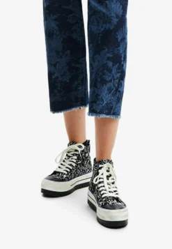 Desigual Platform With Illustrations - Sneakers Hoog - Black