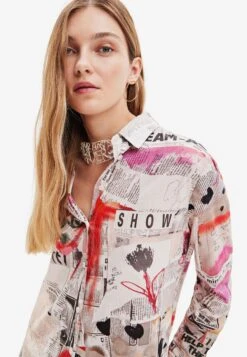 Desigual Fine Newspaper - Overhemdblouse - White -Desigual 723f825359c04c3d8b91b22473f53f07