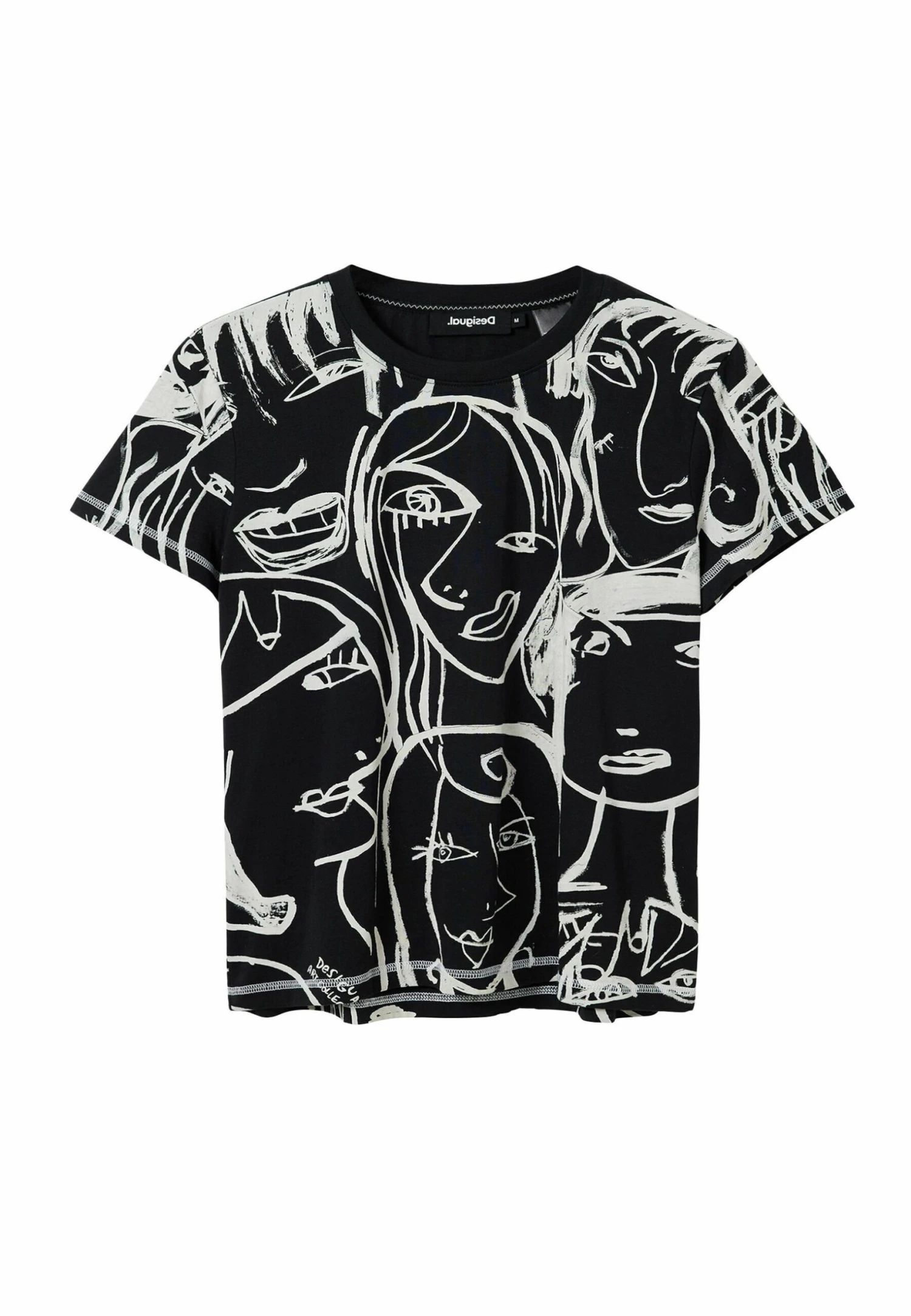 Desigual Contrasting Face - T-Shirt Print - Black 4 Desigual Contrasting Face - T-Shirt Print - Black - Afbeelding 4
