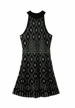 Desigual Ribbed Print Bodysuit - Gebreide Jurk - Black -Desigual 7354e80d2c8440aaa52654affba32bff