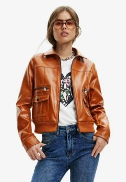 Desigual Retro Pockets - Imitatieleren Jas - Brown