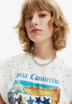 Desigual Studded Disco - T-Shirt Print - White -Desigual 743e9fb7e7384de5afdd9e3eafaa8f3d scaled