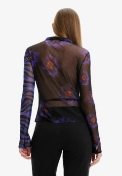 Desigual Contrast Floral Jumpsuit - Overhemdblouse - Black -Desigual 779a37a2b55f4f3b996895daaf7ff769