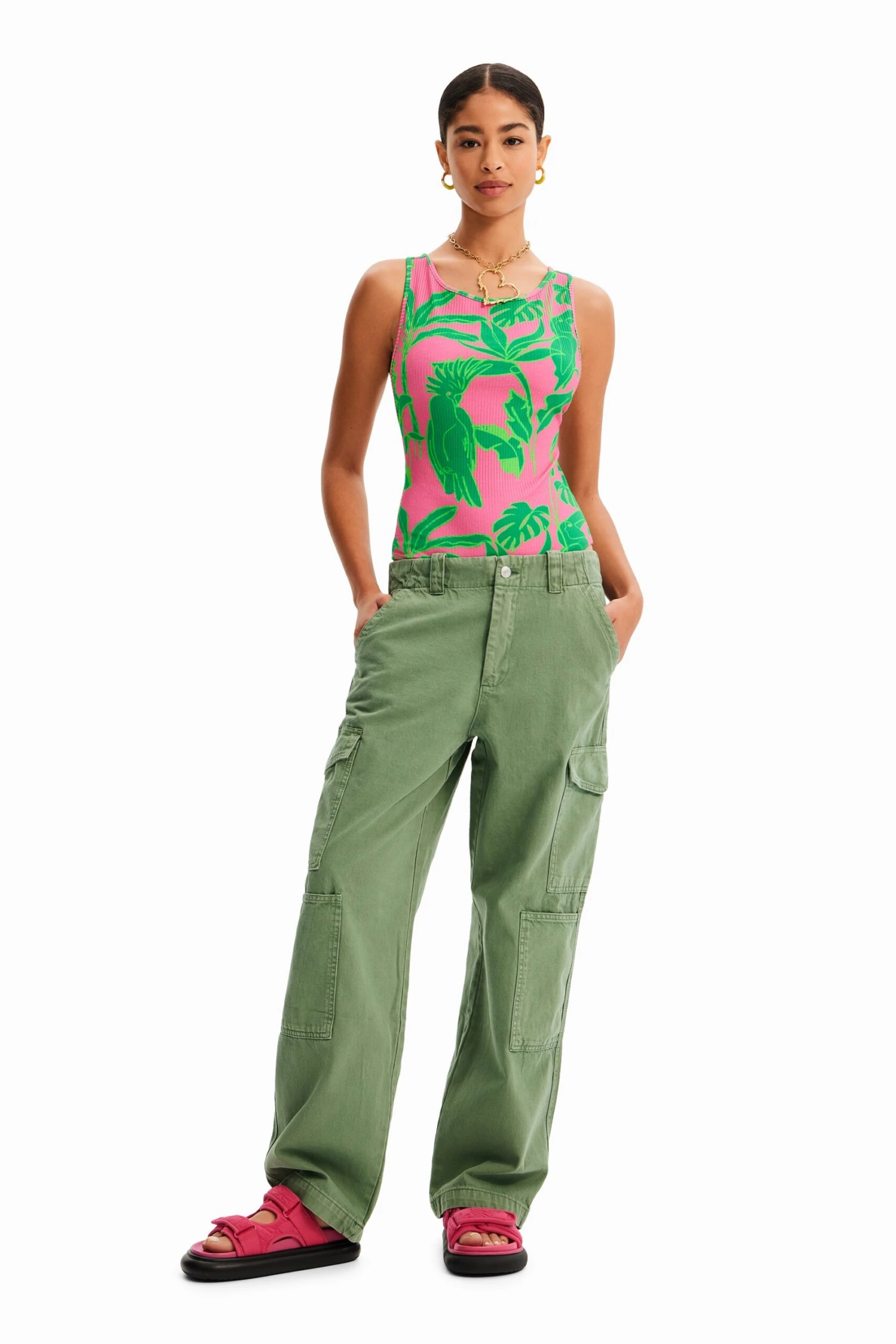 Desigual Tropical - Top - Fuchsia Rose 2 Desigual Tropical - Top - Fuchsia Rose - Afbeelding 2