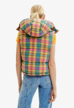 Desigual Plaid Padded Gilet - Bodywarmer - Multi Coloured -Desigual 78464bb16a784039b3d9c017a8b032d0