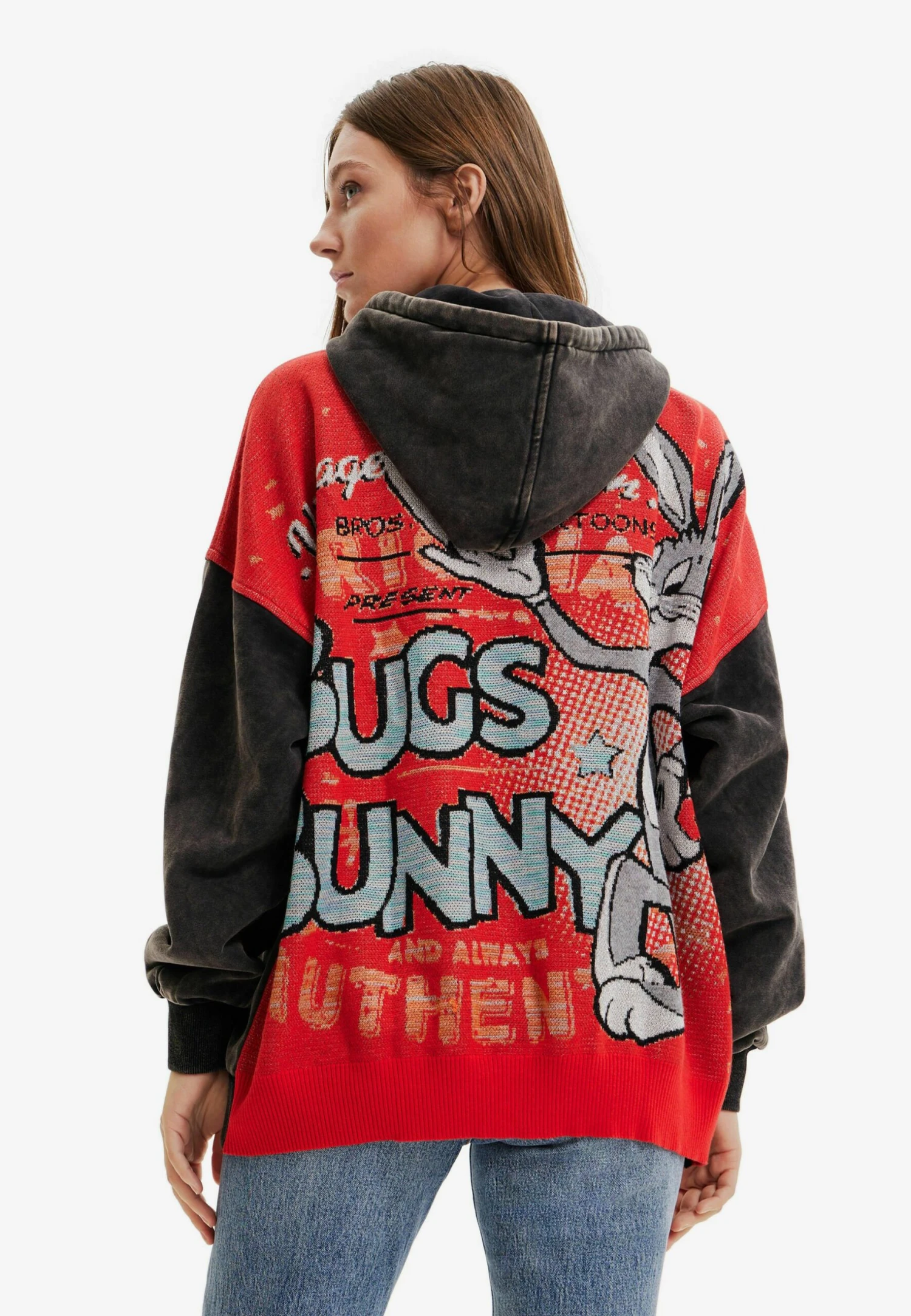 Desigual Oversize Bugs Bunny - Hoodie - Black 1 Desigual Oversize Bugs Bunny - Hoodie - Black
