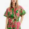 Desigual Tropical Playsuit - Jumpsuit - Pink