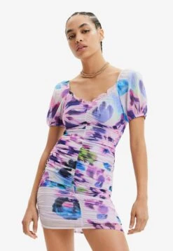 Desigual Arty Illustrationsweat - Etui-Jurk - Pink