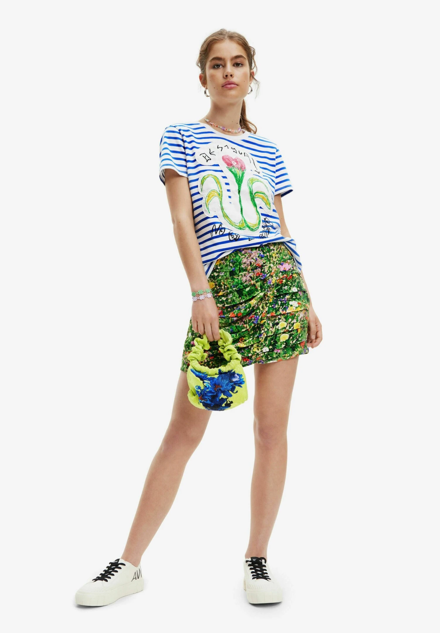 Desigual Striped Arty - T-Shirt Print - Blue 2 Desigual Striped Arty - T-Shirt Print - Blue - Afbeelding 2