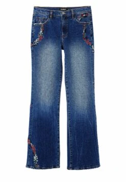 Desigual Floral Wide-Leg- Flared Jeans - Blue 9 Desigual Floral Wide-Leg- Flared Jeans - Blue -Desigual 7d1b53d4407f469e9bb48a96b63899e9