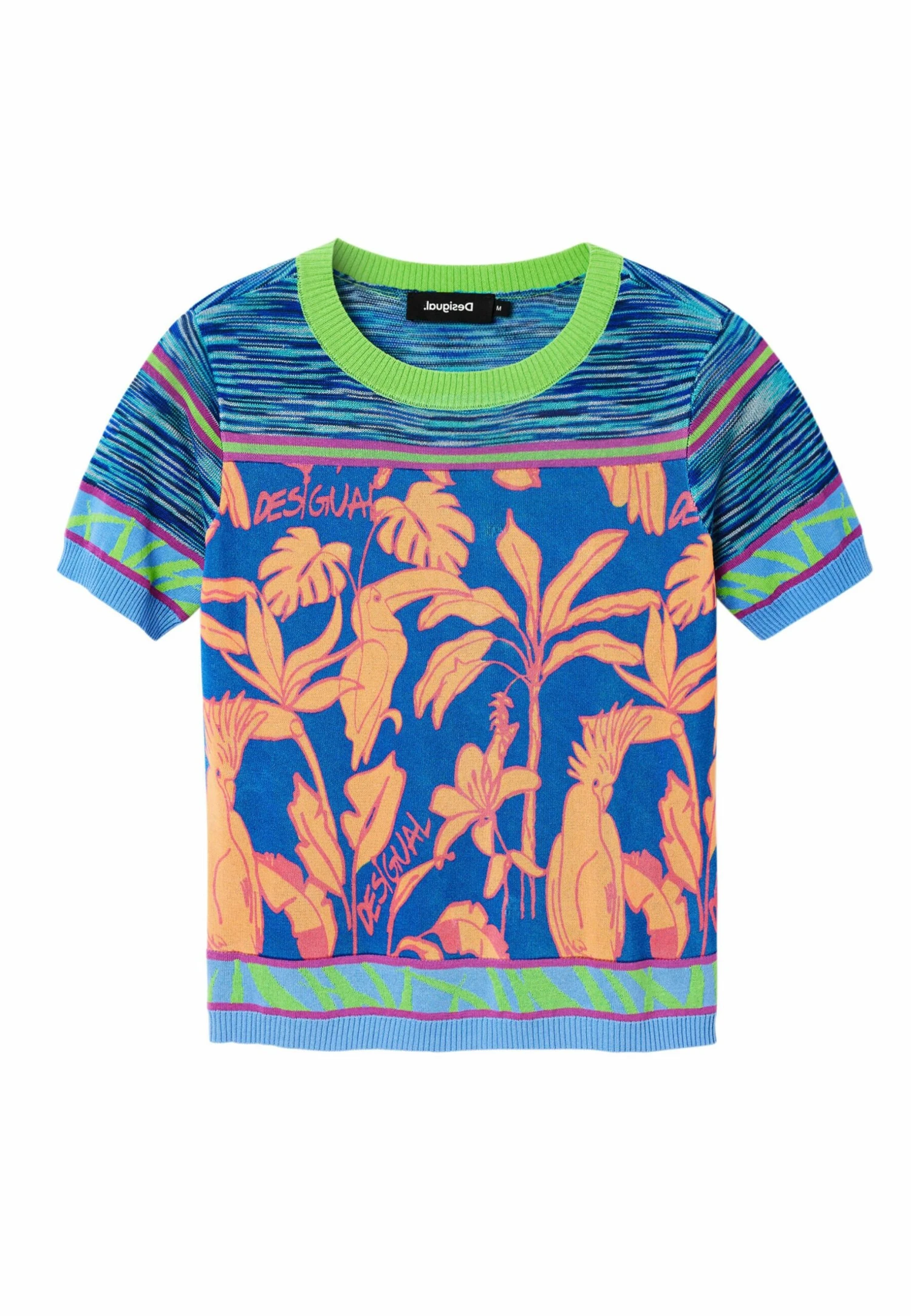 Desigual Knit Tropical - T-Shirt Print - Blue 5 Desigual Knit Tropical - T-Shirt Print - Blue - Afbeelding 5