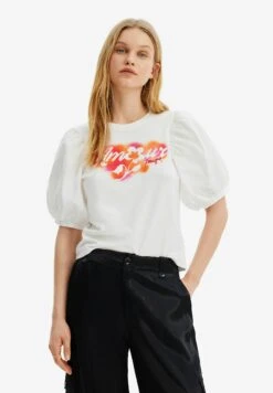 Desigual Tropical Playsuit - T-Shirt Print - White