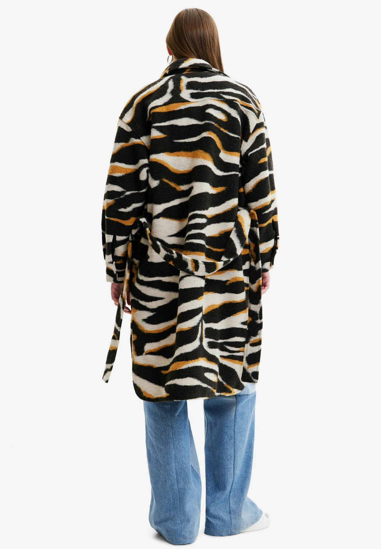 Desigual Long Zebra Over - Mantel - Beige 2 Desigual Long Zebra Over - Mantel - Beige - Afbeelding 2