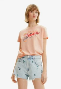 Desigual Swimwear - T-Shirt Print - Pink