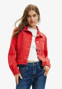 Desigual Die-Cut Denim - Spijkerjas - Red