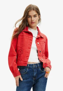 Desigual Die-Cut Denim - Spijkerjas - Red