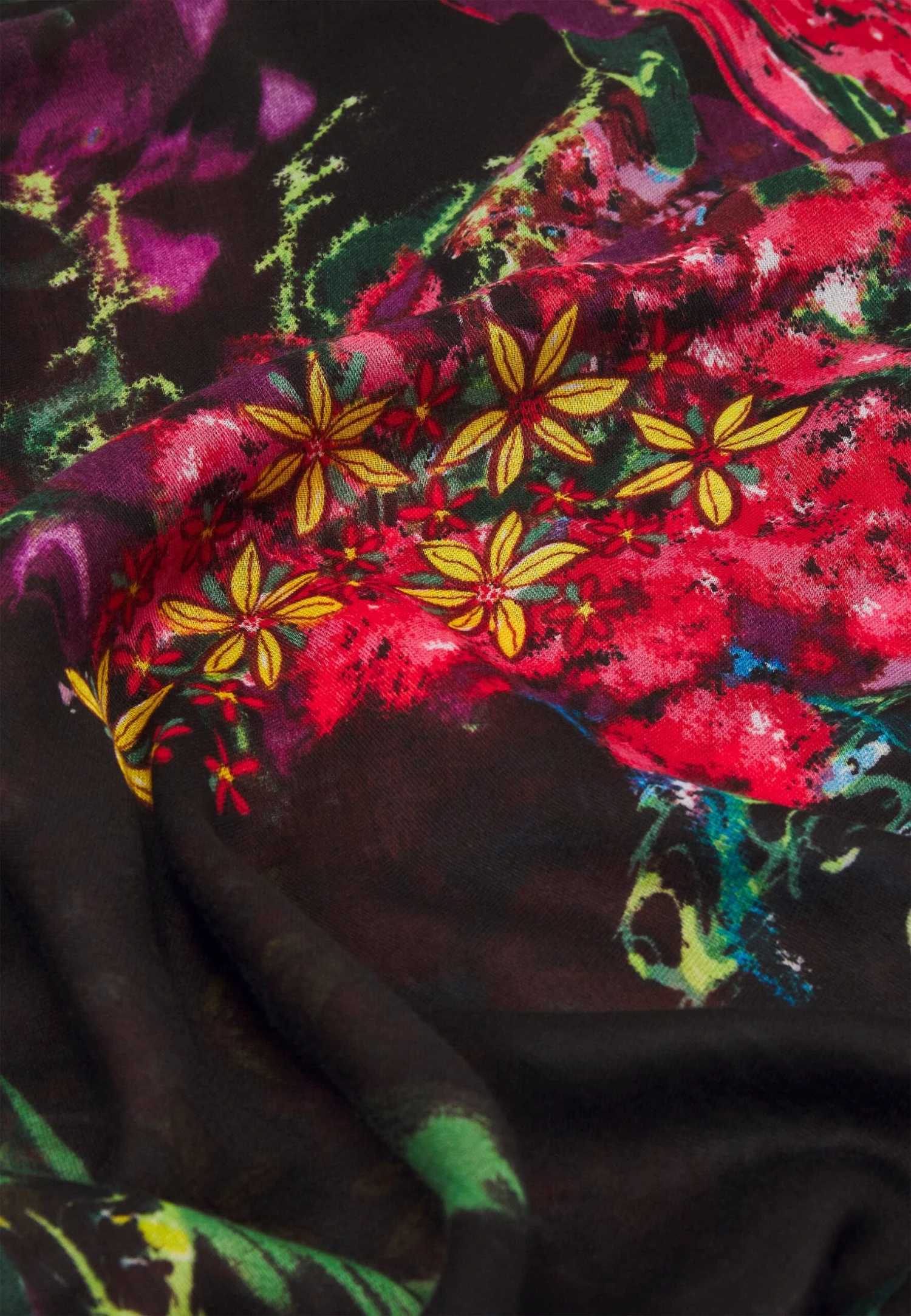 Desigual Flores Liquid - Sjaal - Black 2 Desigual Flores Liquid - Sjaal - Black - Afbeelding 2