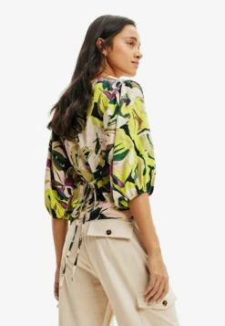 Desigual Floral Wrap- Blouse - Green -Desigual 85fb241fa8b54e7f97068b790a7b1a1f scaled