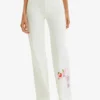 Desigual Wide-Leg Pink Panther - Straight Leg Jeans - White