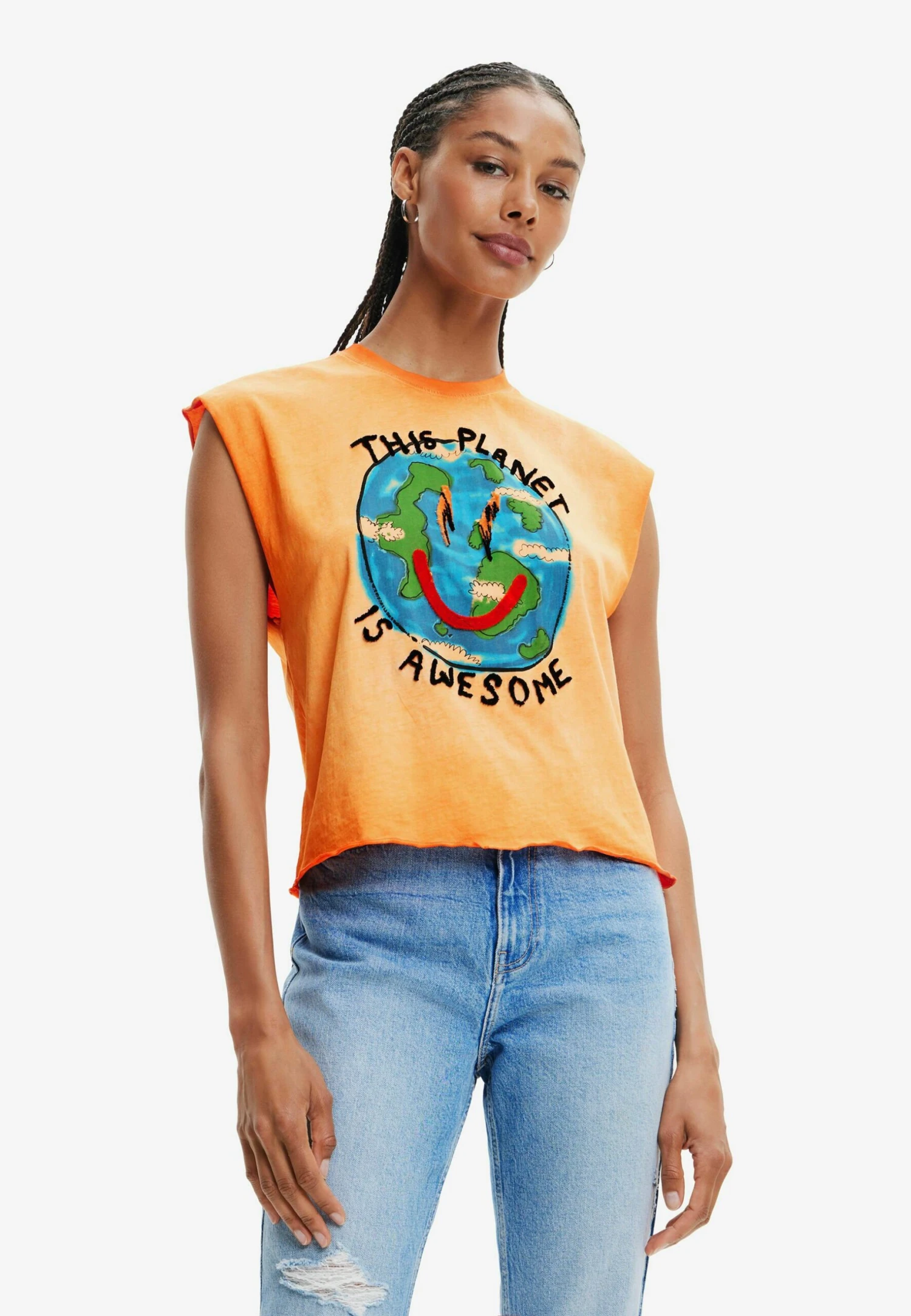 Desigual Reversible Bikini Bottoms - T-Shirt Print - Orange 1 Desigual Reversible Bikini Bottoms - T-Shirt Print - Orange