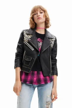 Desigual Chaq Jacksonville - Imitatieleren Jas - Black