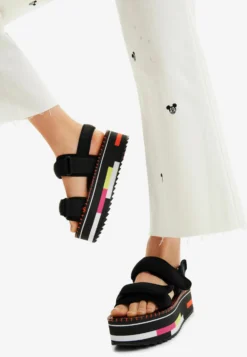 Desigual Xl Platform Sandals - Sandalen Met Plateauzool - Black