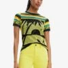Desigual Knit Landskape - T-Shirt Print - Yellow