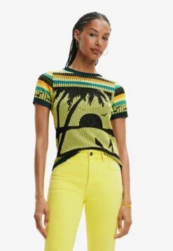 Desigual Knit Landskape - T-Shirt Print - Yellow