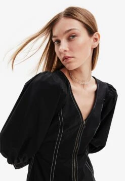 Desigual Short Slim Zip - Jurk - Black -Desigual 88dbf5f8e374456ab3a15ae09d2f3d9e