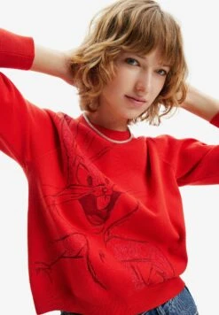 Desigual Bugs Bunny Embroidered - Trui - Red -Desigual 8a13967d88df48d18af697d031590c22