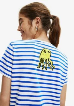 Desigual Striped Arty - T-Shirt Print - Blue 8 Desigual Striped Arty - T-Shirt Print - Blue -Desigual 8a211ddec4d6444e87d5ffbfc913ec41