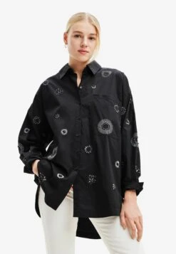 Desigual Oversize Embroidered - Overhemdblouse - Black