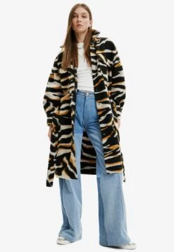 Desigual Long Zebra Over - Mantel - Beige